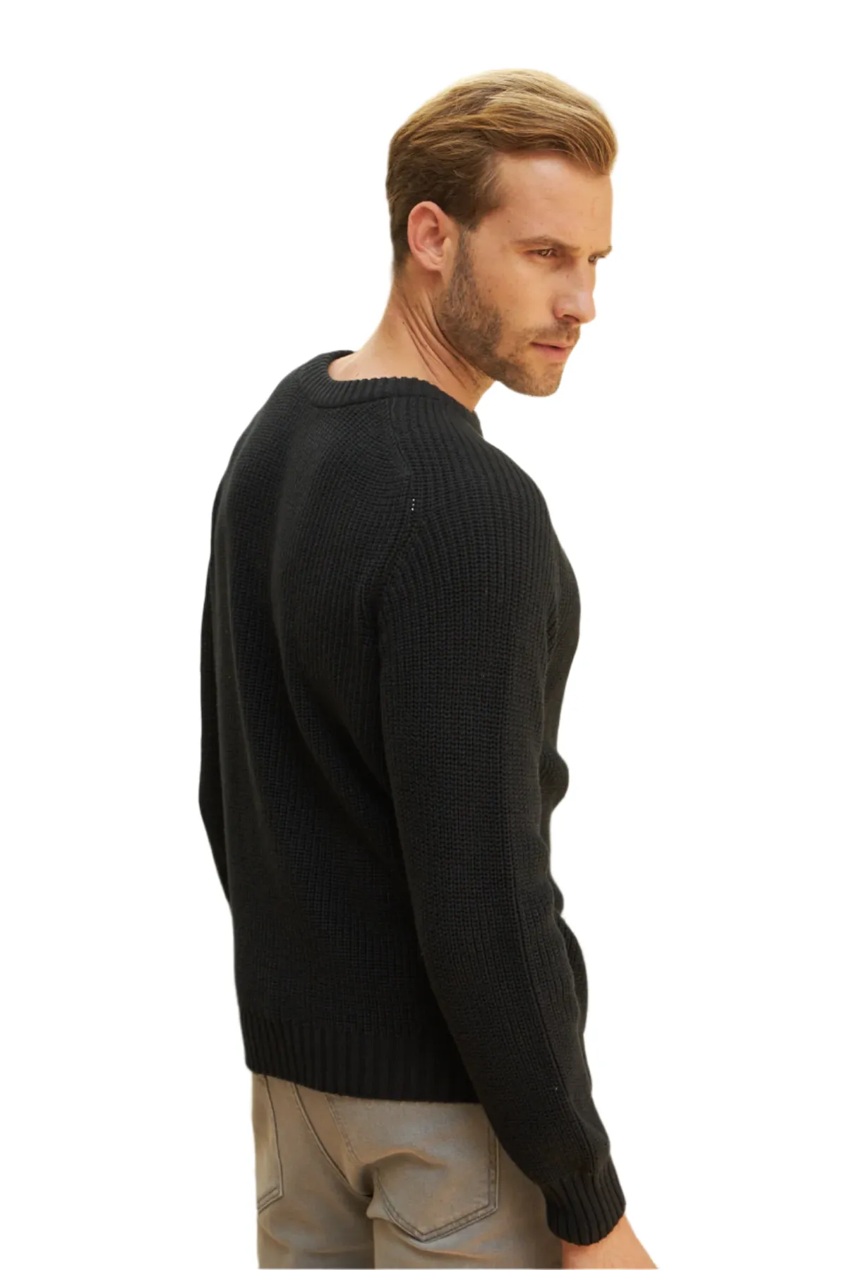 Men's Long Sleeve Crewneck Mid-Weight Pullover Sweater