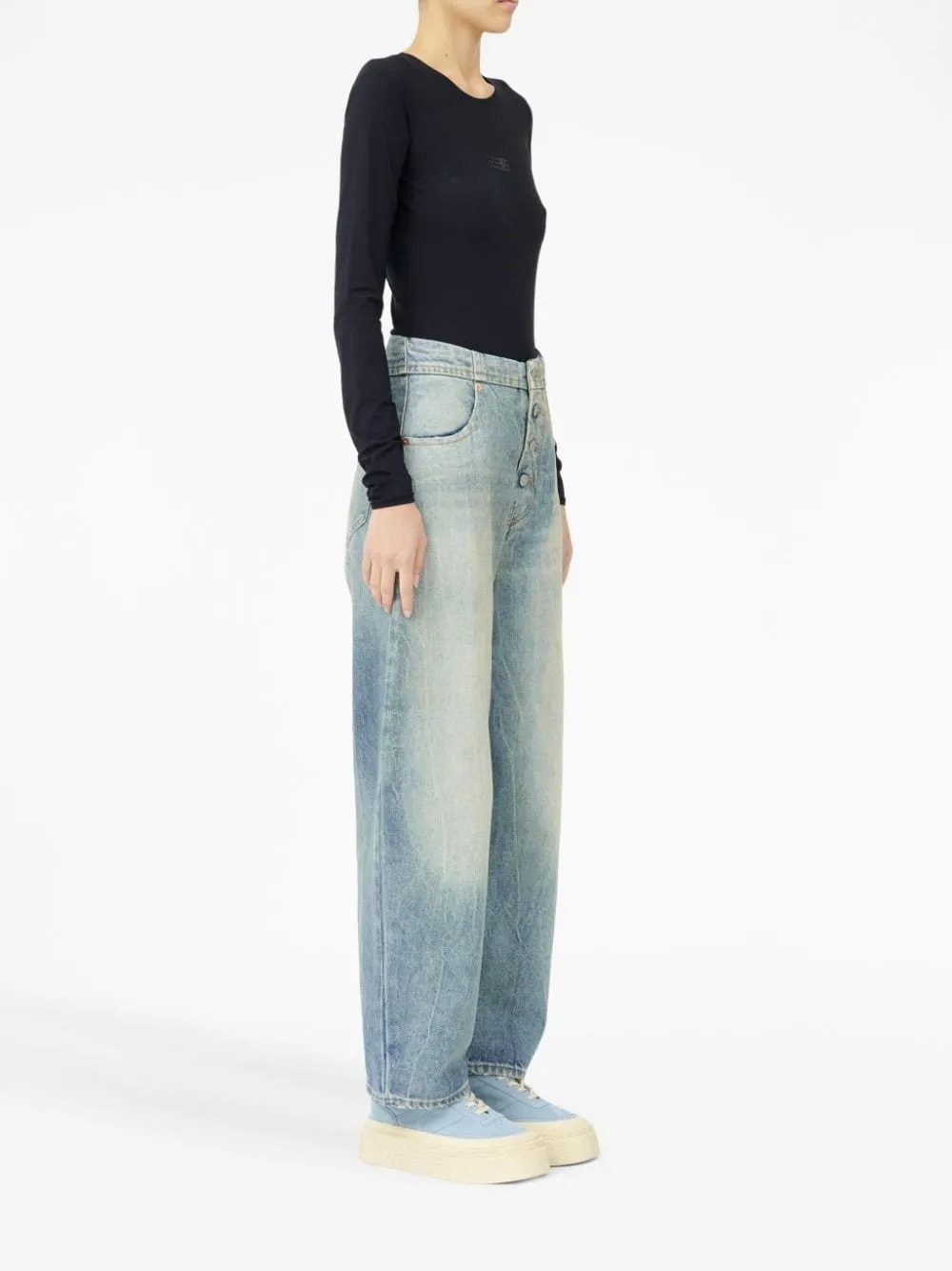 MID-RISE CLASSIC FIVE POCKETS TAPERED-LEG JEANS