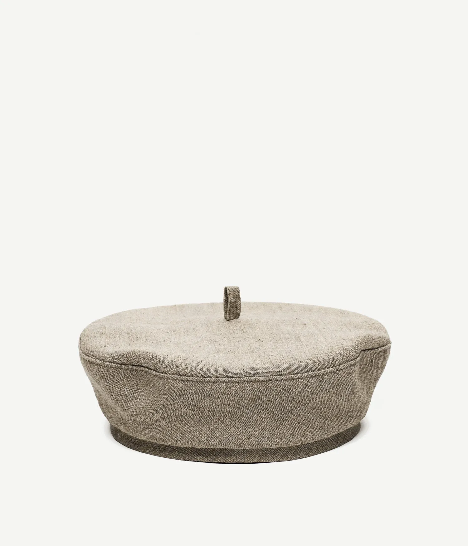 Monogram-Embellished Linen Beret