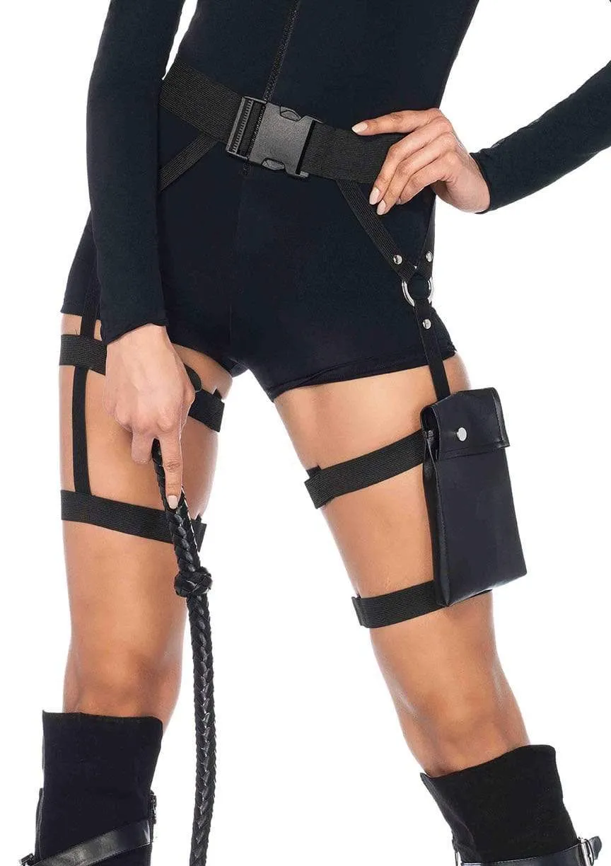 Multi Strap Garter Utility Belt With Pocket