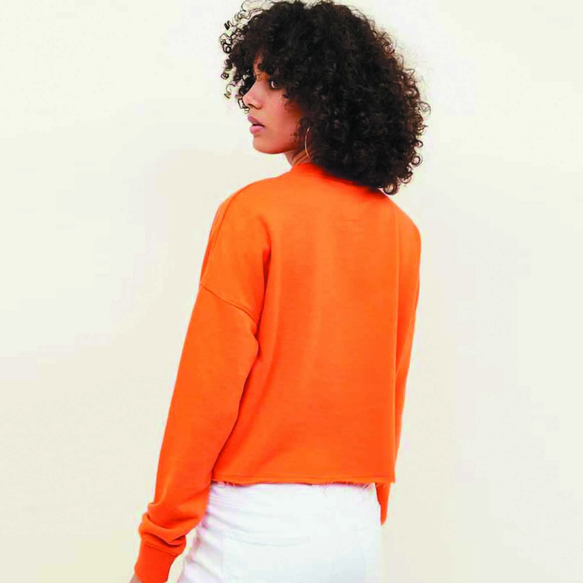 Newlook-Women 'Bright Orange' Lucky Slogan Cropped Sweatshirt NL703