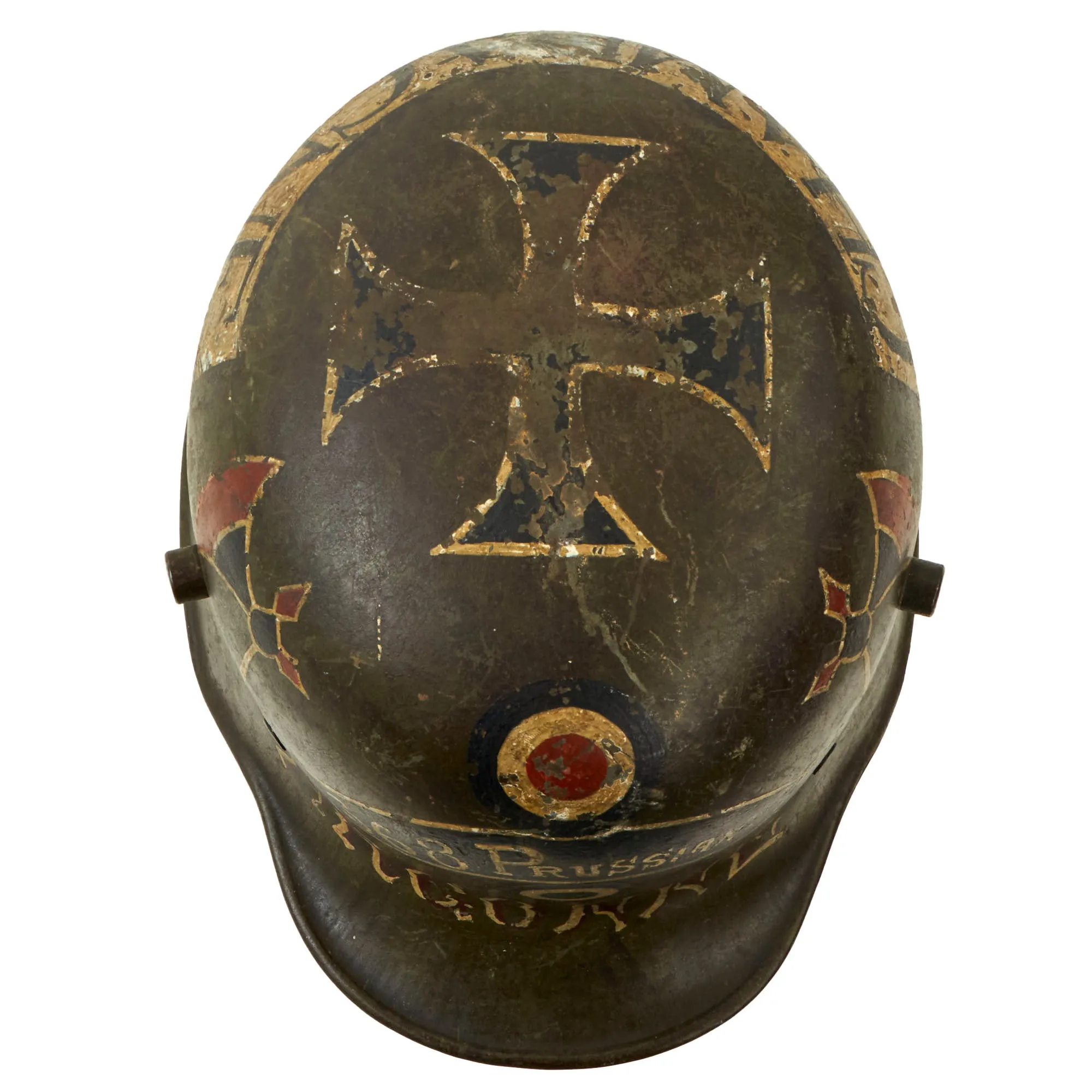 Original Imperial German WWI Named & Dated USGI Captured & Ornately Painted "368 Prussian" M16 Stahlhelm Helmet Shell - marked Si.66