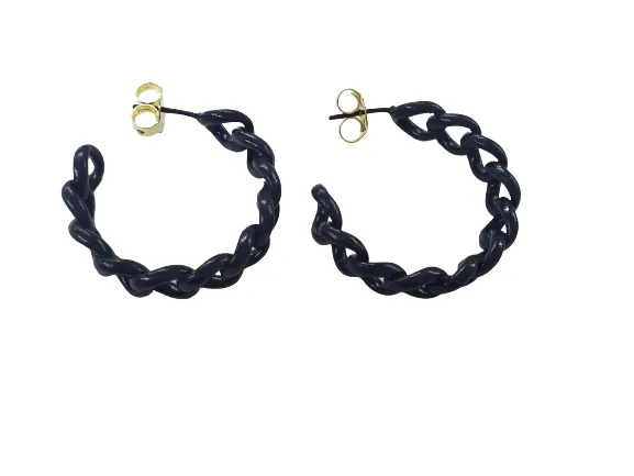 Painted Petite Chain Hoops