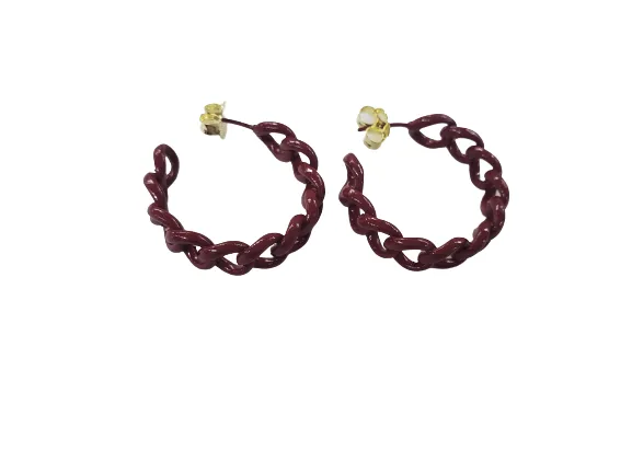 Painted Petite Chain Hoops