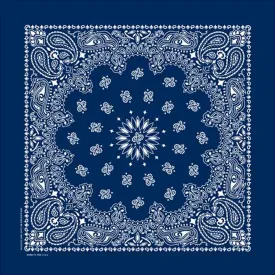 Paisley Western Cotton Bandana in Navy