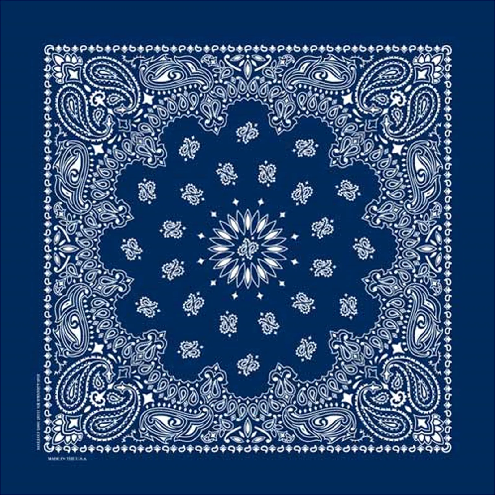 Paisley Western Cotton Bandana in Navy