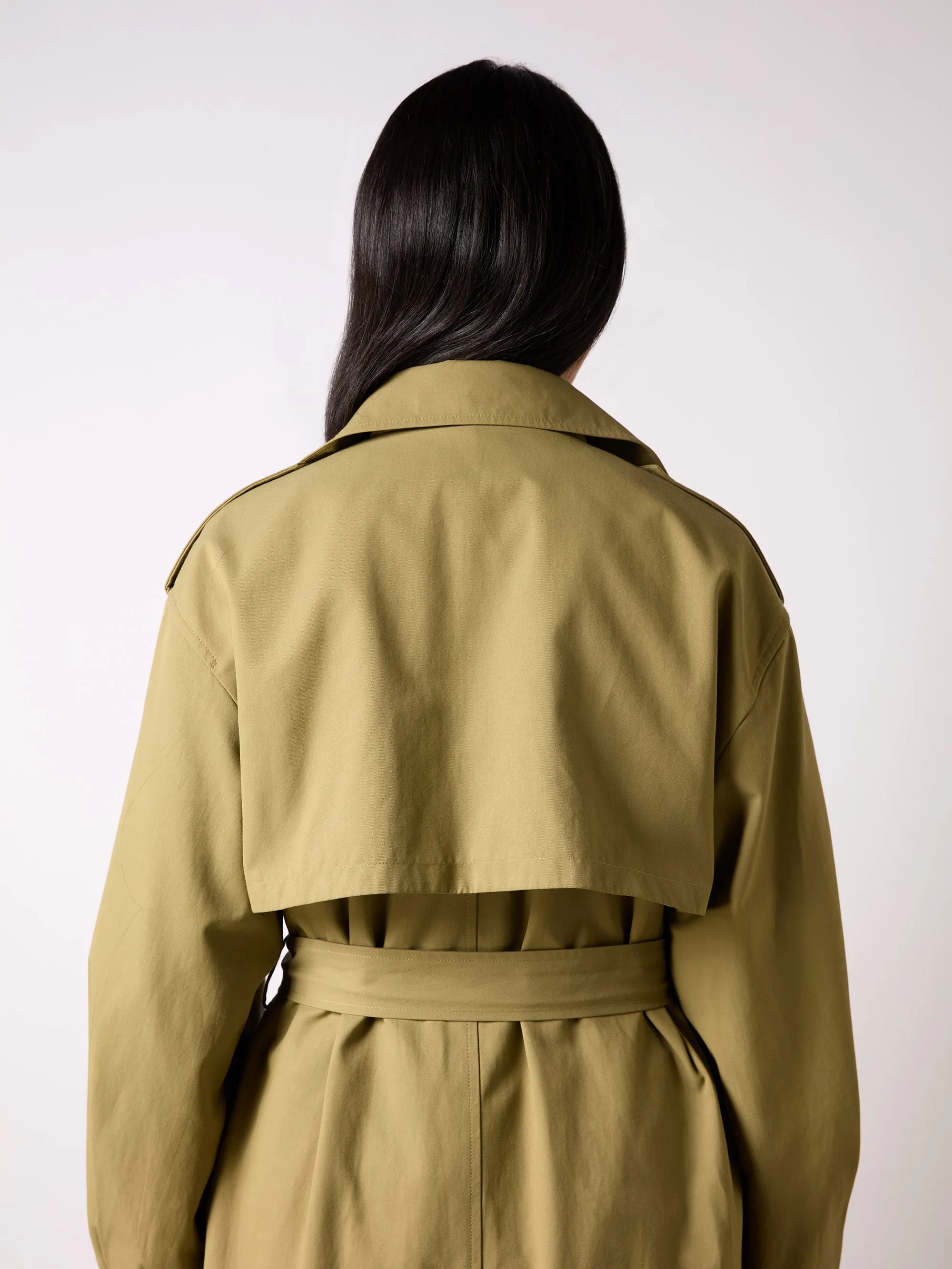 Petite Khaki Belted Trench Coat