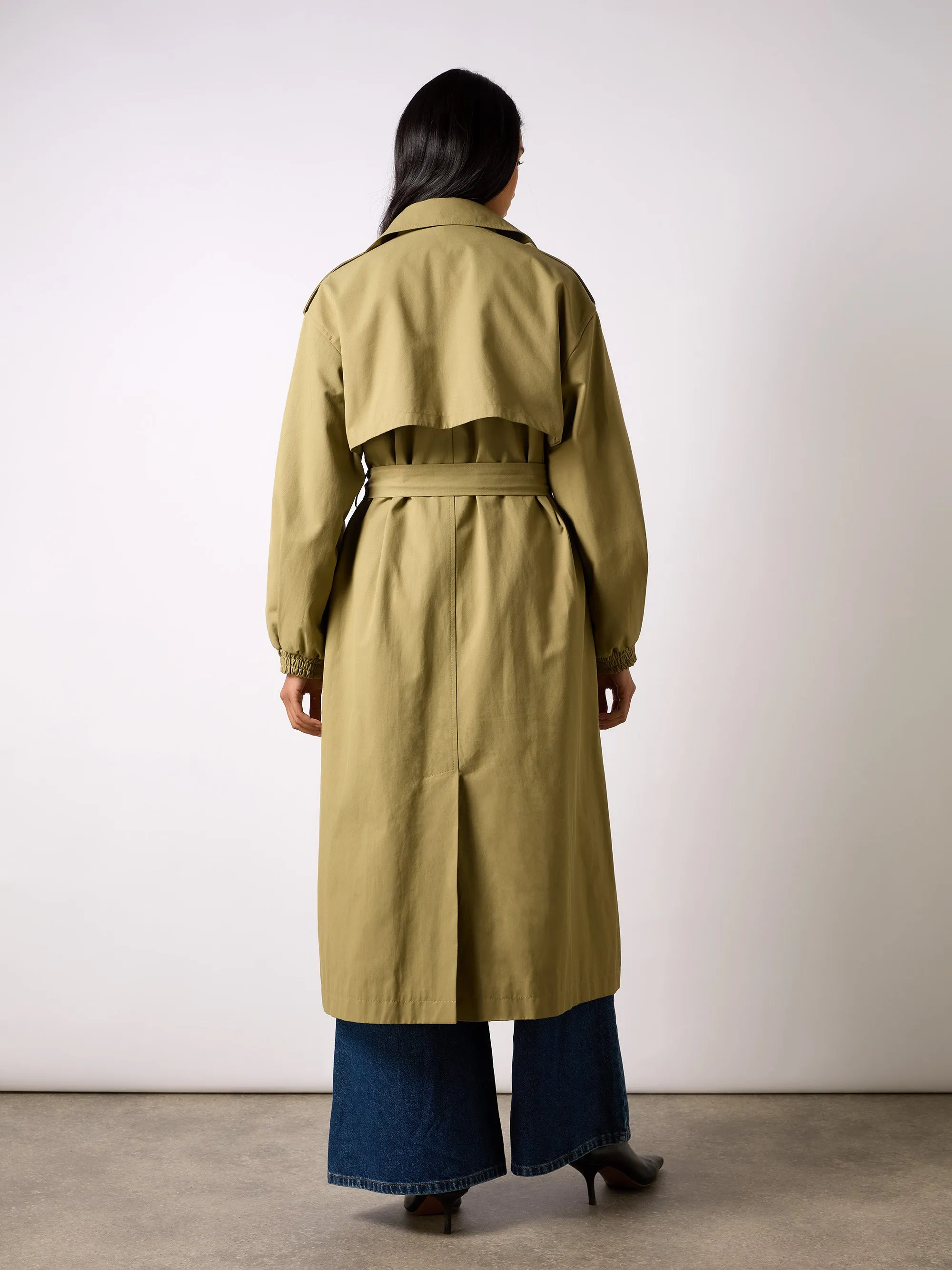 Petite Khaki Belted Trench Coat