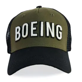 Red Canoe Boeing Mesh Back Cap Black and Khaki