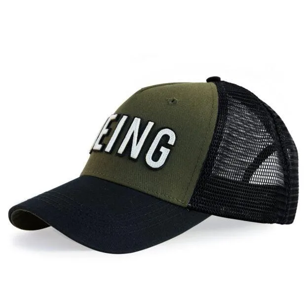 Red Canoe Boeing Mesh Back Cap Black and Khaki