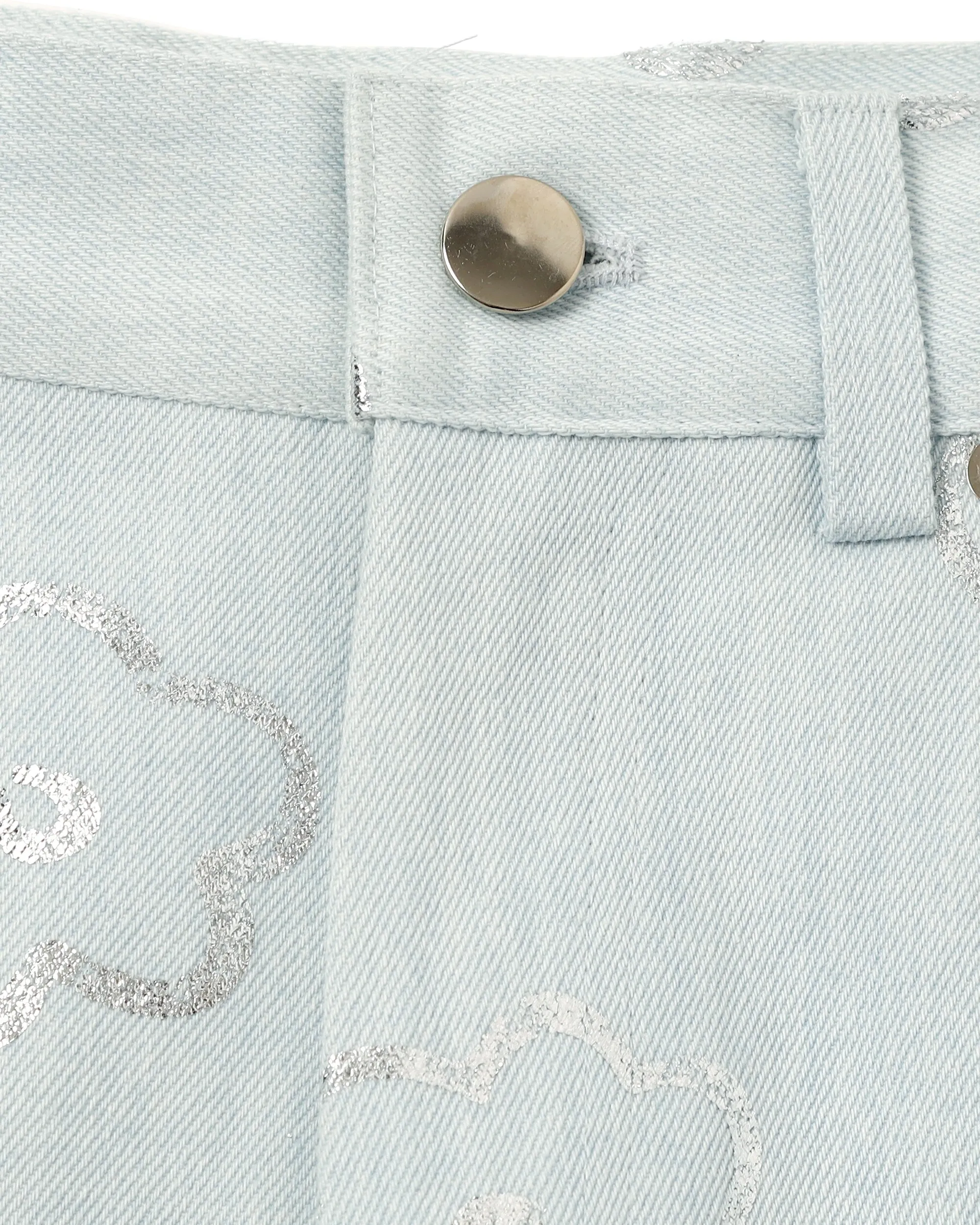 SILVER FLOWER DENIM PANTS（LIGHT BLUE）