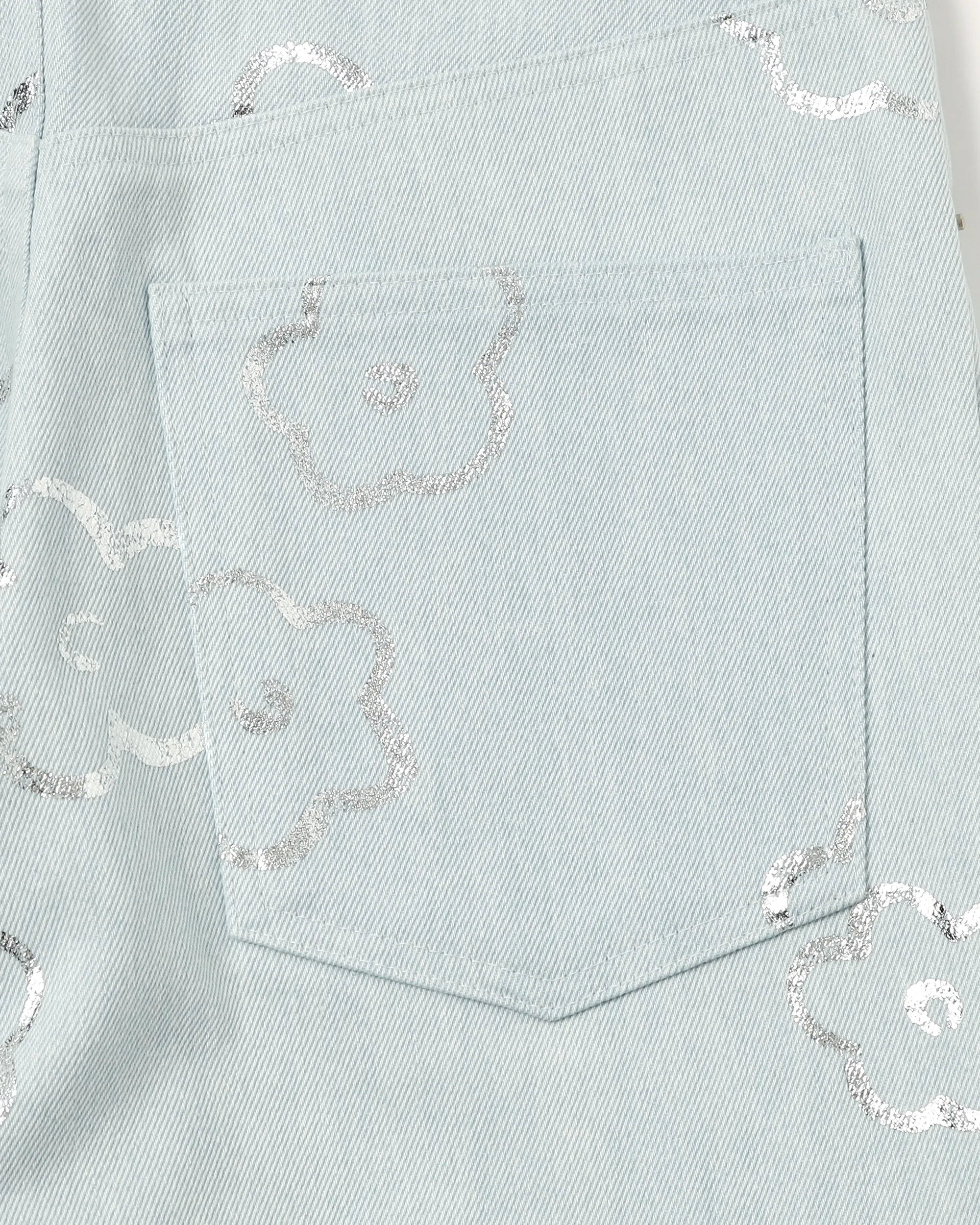 SILVER FLOWER DENIM PANTS（LIGHT BLUE）