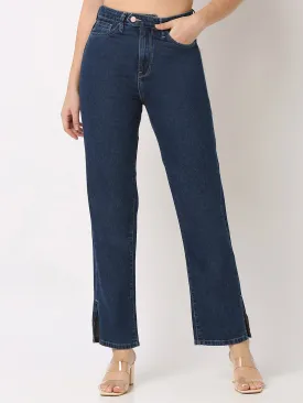 Spykar Dark Blue High Rise Jeans For Women