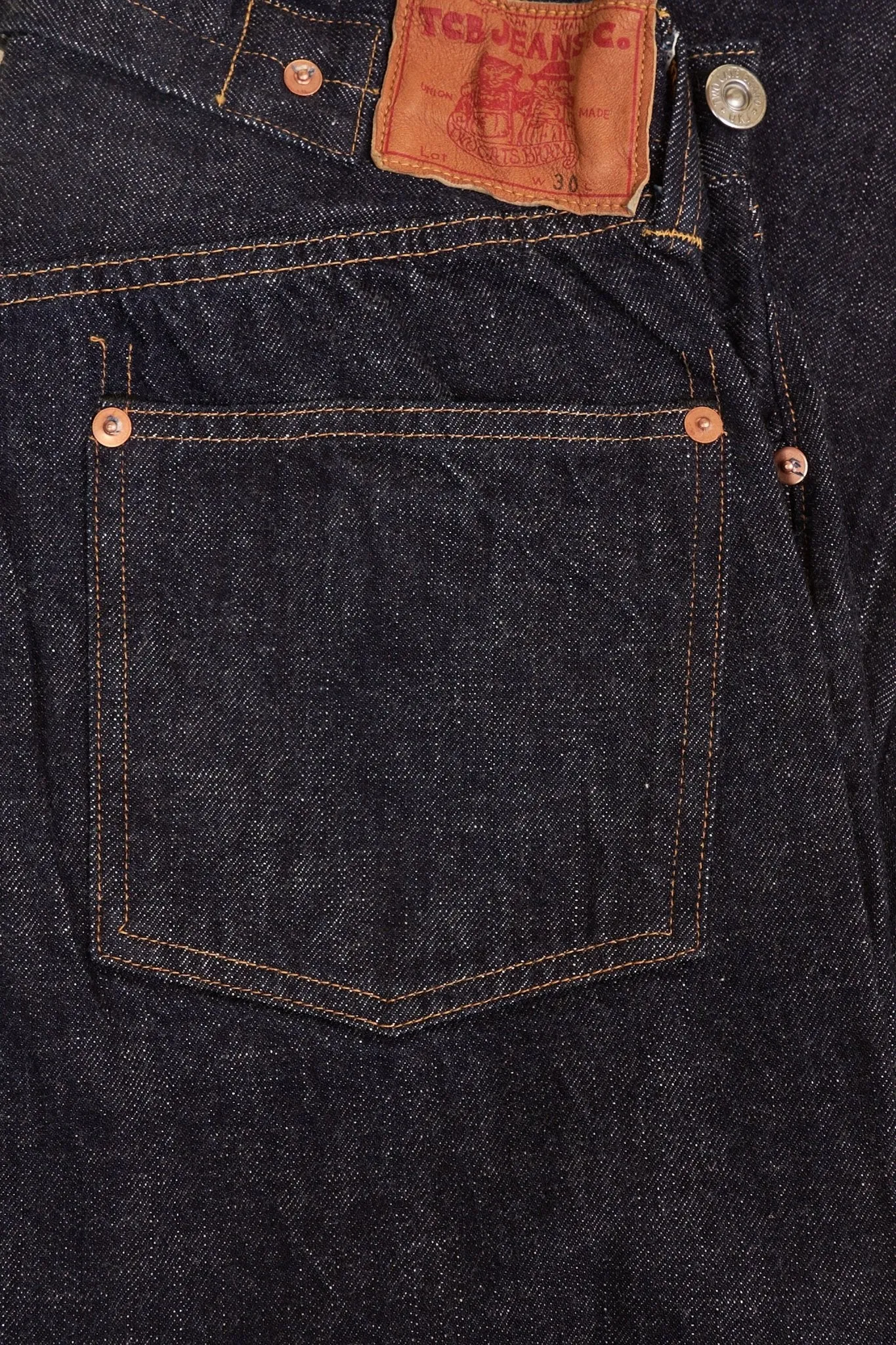 TCB Jeans 20's Straight Selvedge Denim - 12.5oz