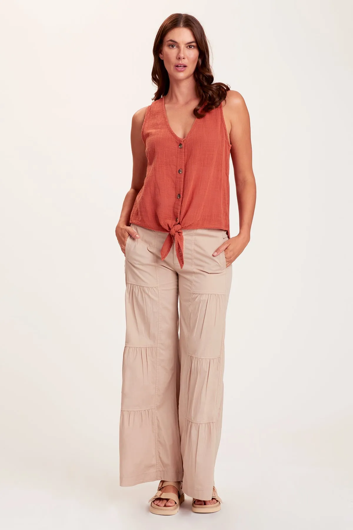 Terraced Wide Leg Pant