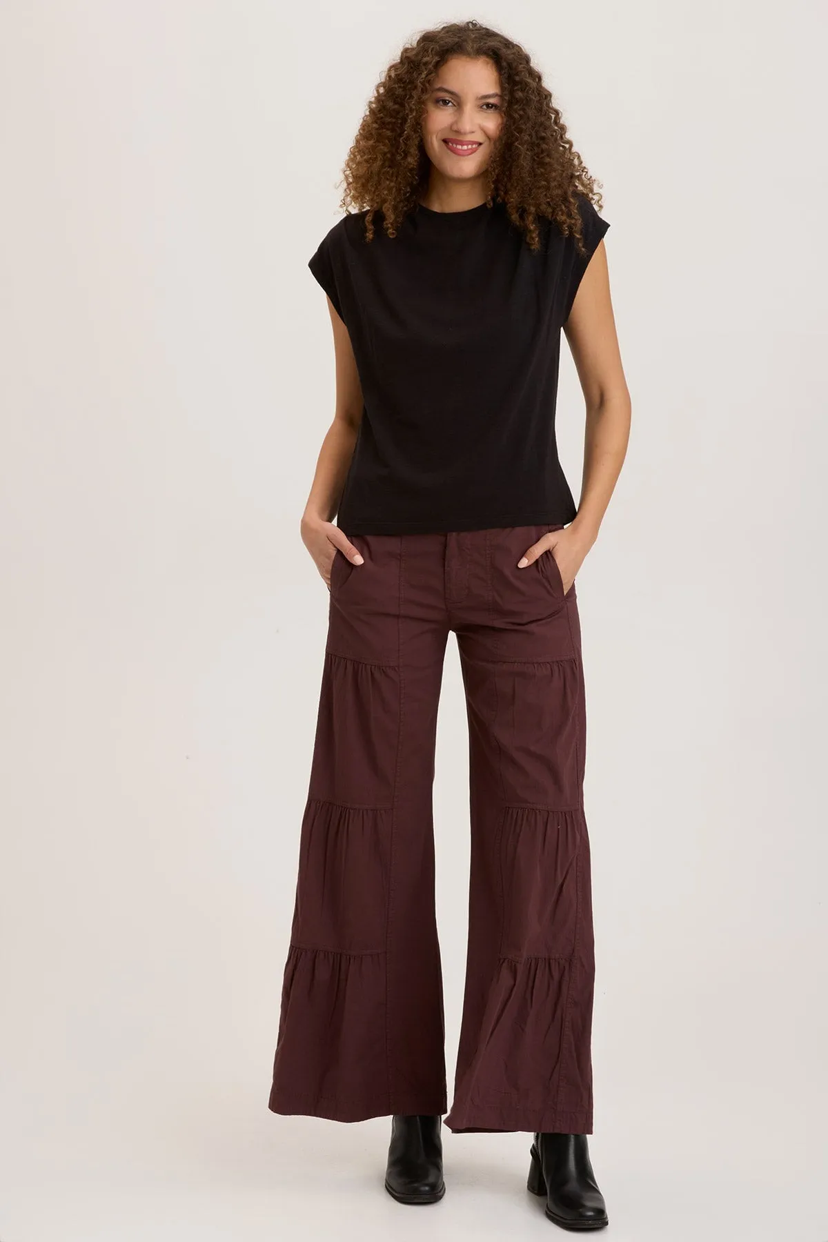 Terraced Wide Leg Pant