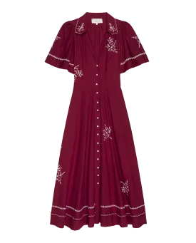 The Bridge Dress with Hanky Embroidered. -- Scarlet