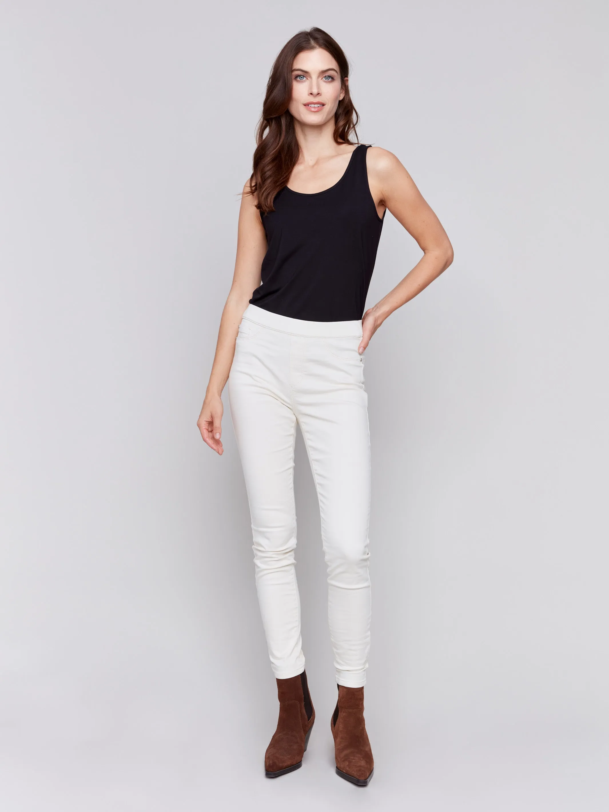 Twill Pull-On Pants - Natural