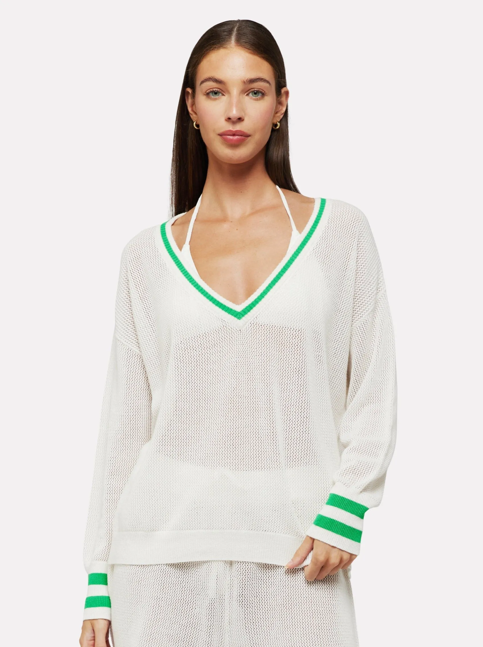 Venus Open Stitch V Neck Knit