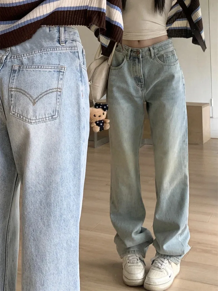 Vintage Light Blue High Waist Straight Leg Jeans from the 90s