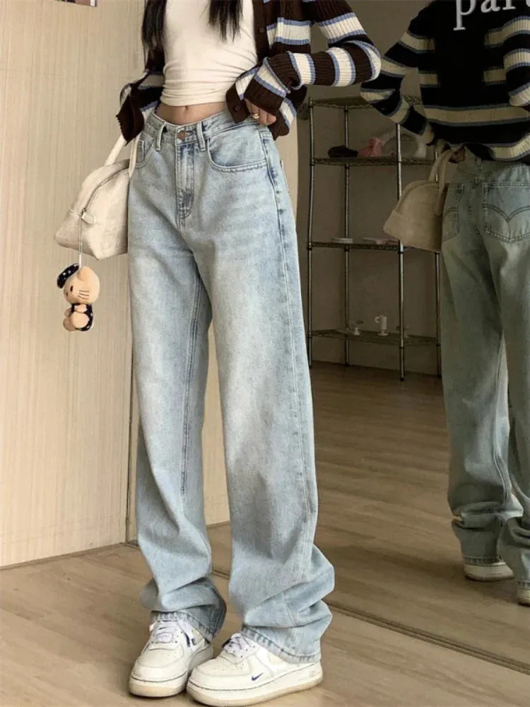 Vintage Light Blue High Waist Straight Leg Jeans from the 90s