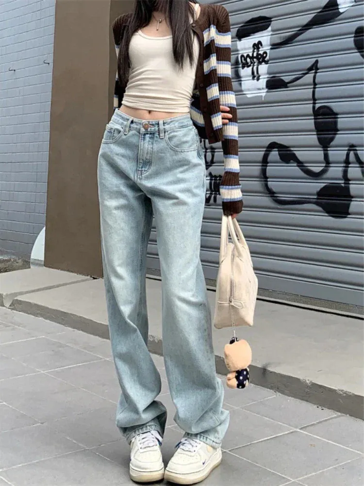 Vintage Light Blue High Waist Straight Leg Jeans from the 90s