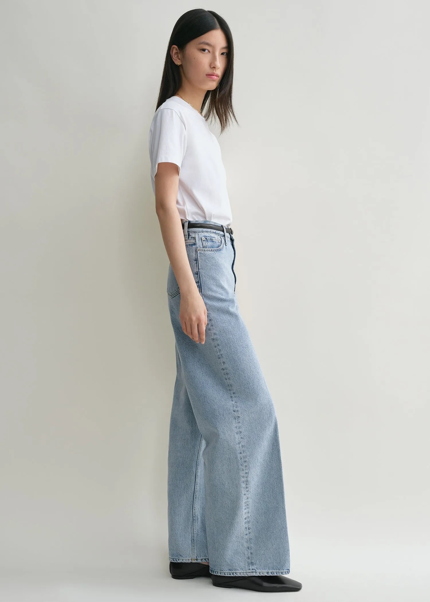 Wide leg denim cool blue