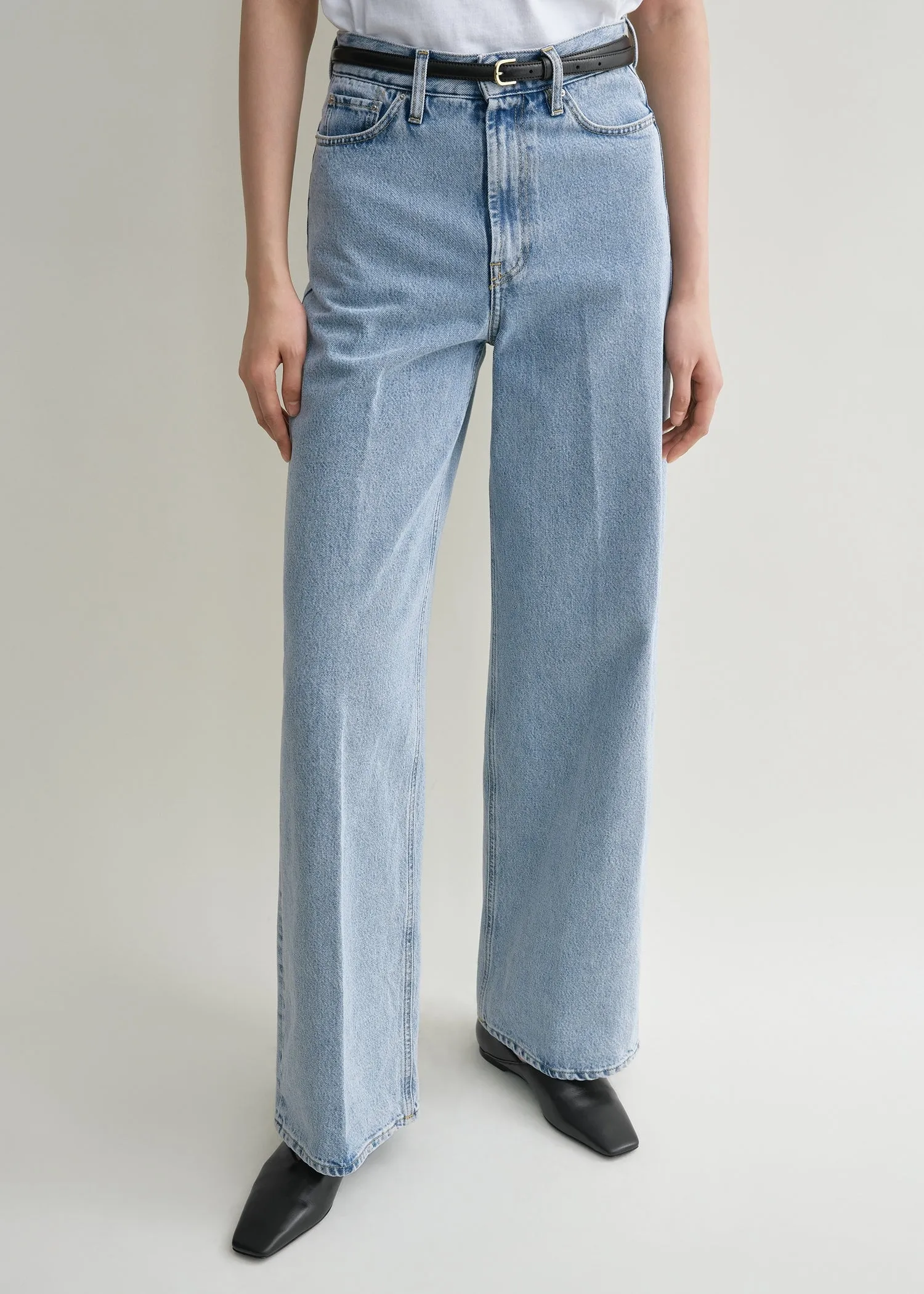 Wide leg denim cool blue