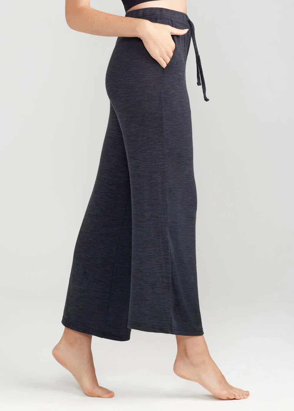 Wide Leg Lounge Pant - Slub Knit