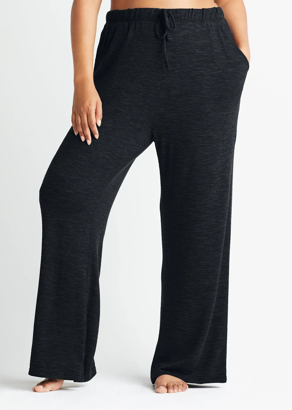 Wide Leg Lounge Pant - Slub Knit