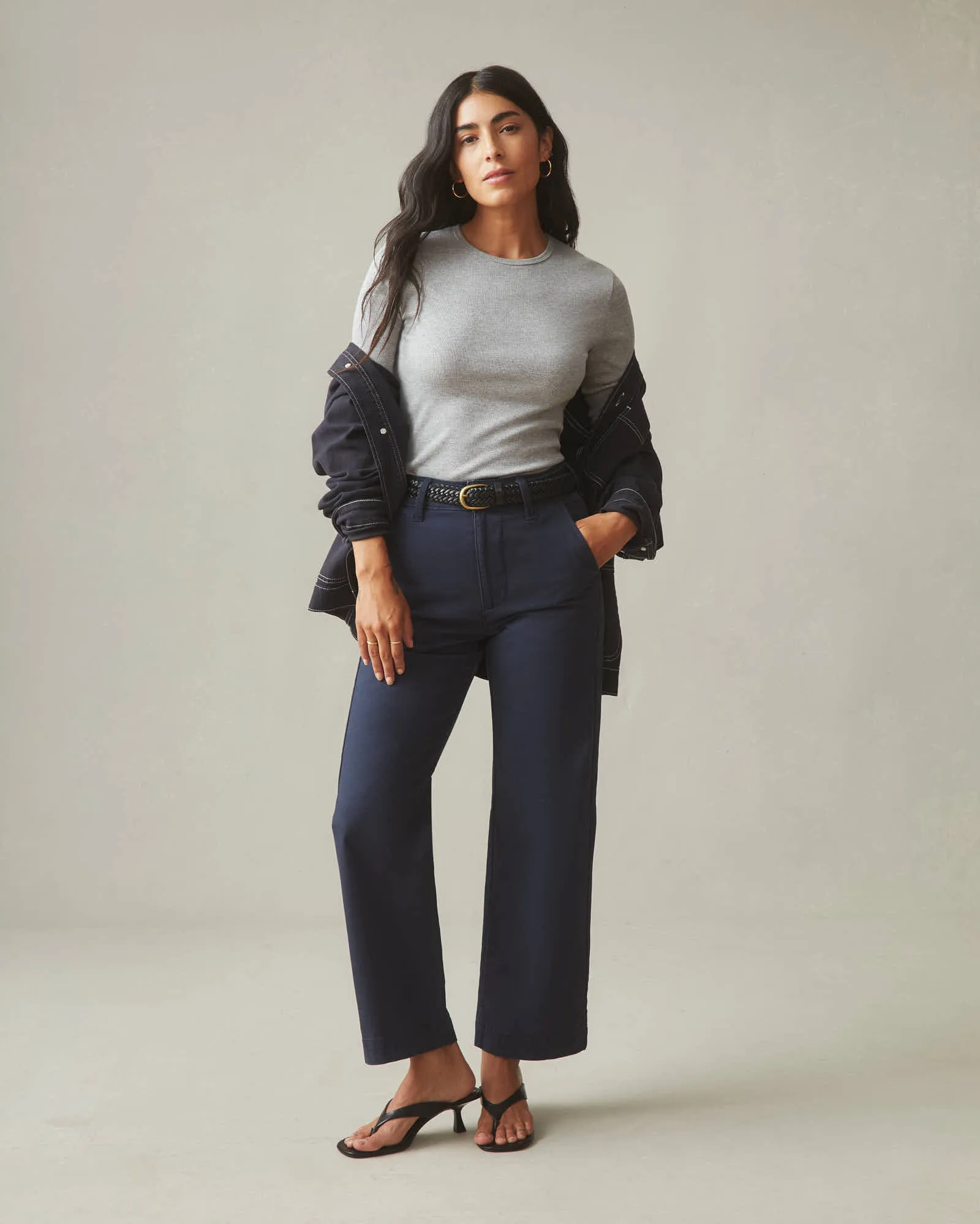 Wide Leg Pant - Navy