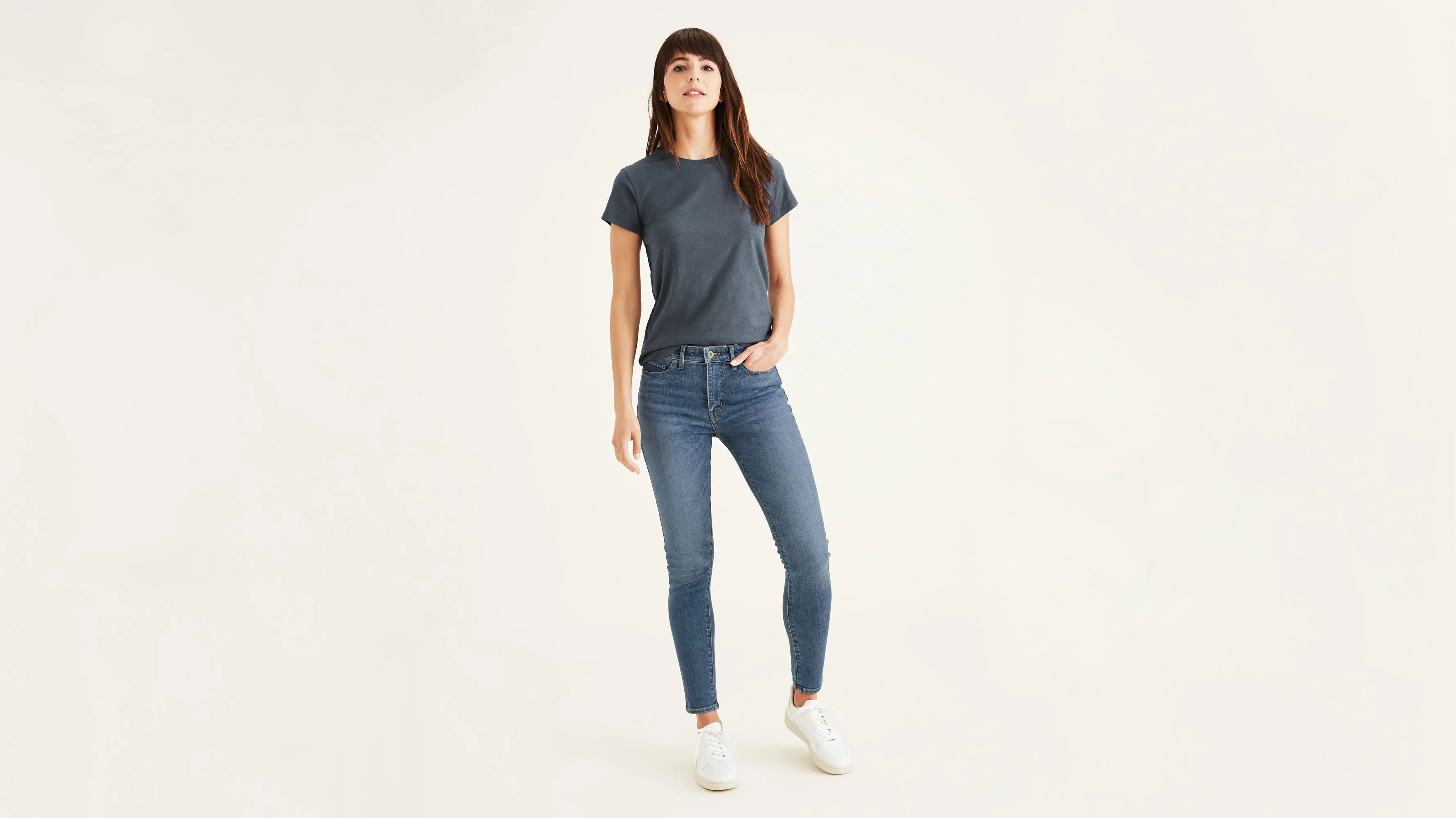 Women's Mid-Rise Skinny Jean Cut Pants