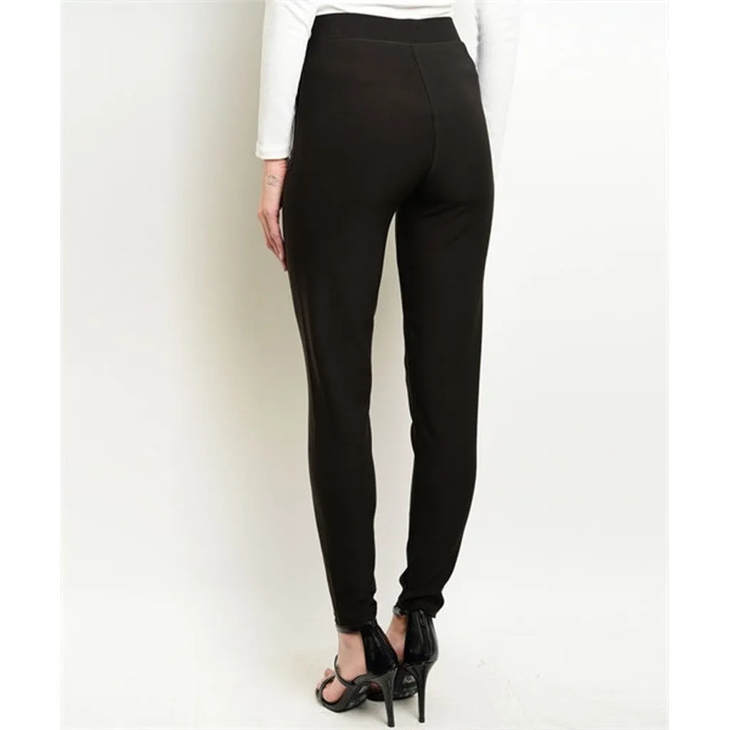 Women's Skinny Pants Black Zippered